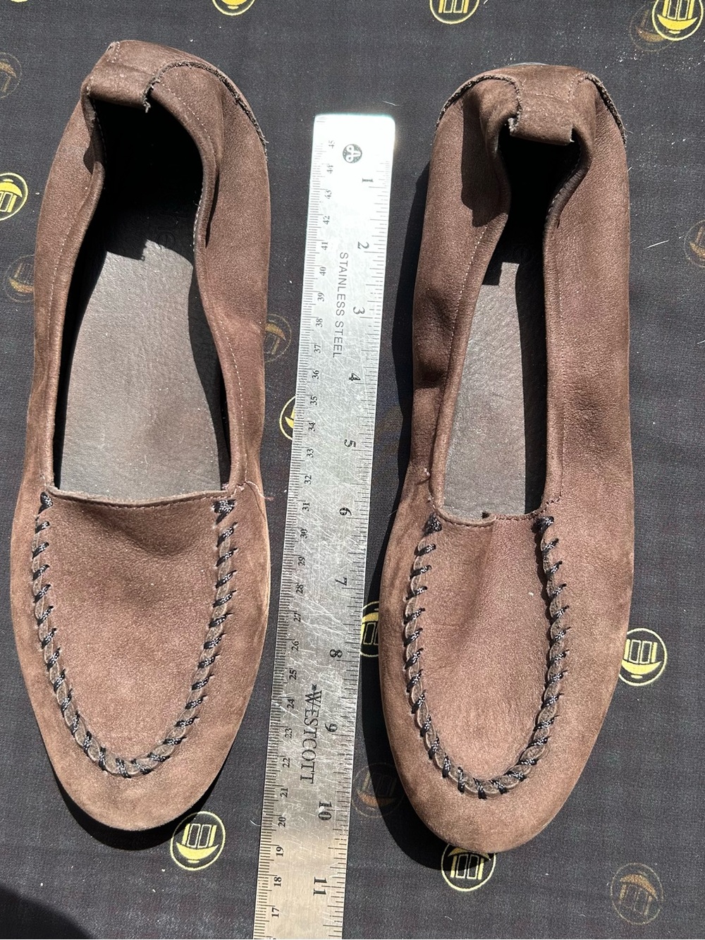 Arche France Brown Suede Whipstitch Moc Toe Comfort Loafers Size 40